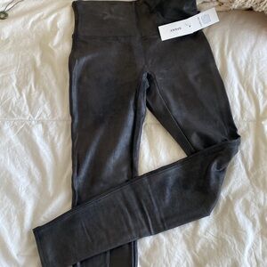 SPANX Faux Leather Black Leggings NWT